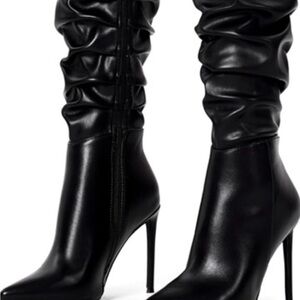 Sleek Black Heeled Boots for Women
